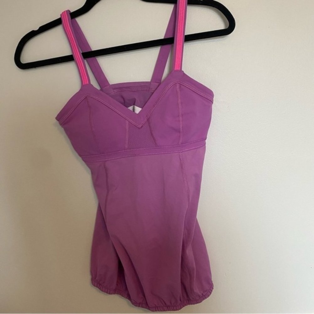 lululemon Speed Up Tank Pink Lilac Size 4 Zippered Pocket Luxtreme